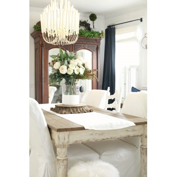 WHITE LINEN TABLE RUNNER